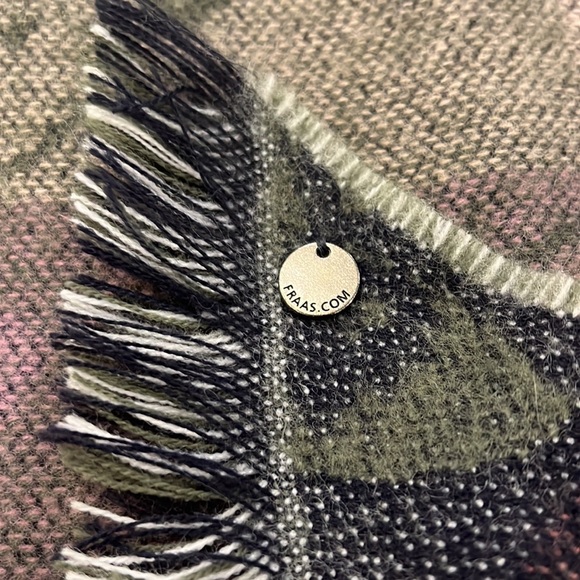 Fraas scarf.  50” long 18” wide. Pretty soft colours. Warm and cozy. NWOT. - Picture 2 of 3